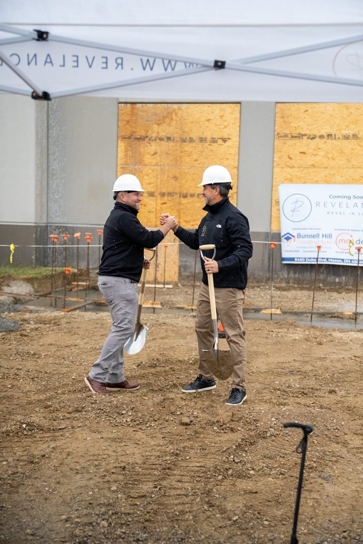 Patrick and Joe celebrating at groundbreaking